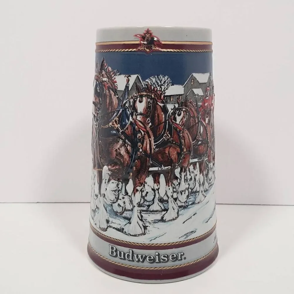 ‎BUDWEISER SPECIAL EDITION 1989 HOLIDAY STEIN  WINTER'S EVENING
